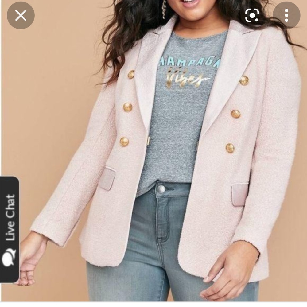 Lane Bryant the Bryant blazer blush pink size 18